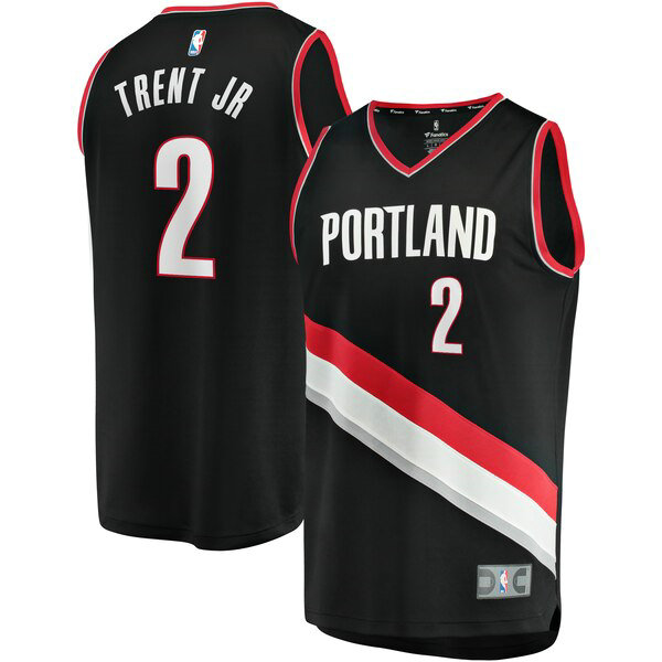 Maillot nba Portland Trail Blazers Icon Edition Homme Gary Trent Jr 2 Noir